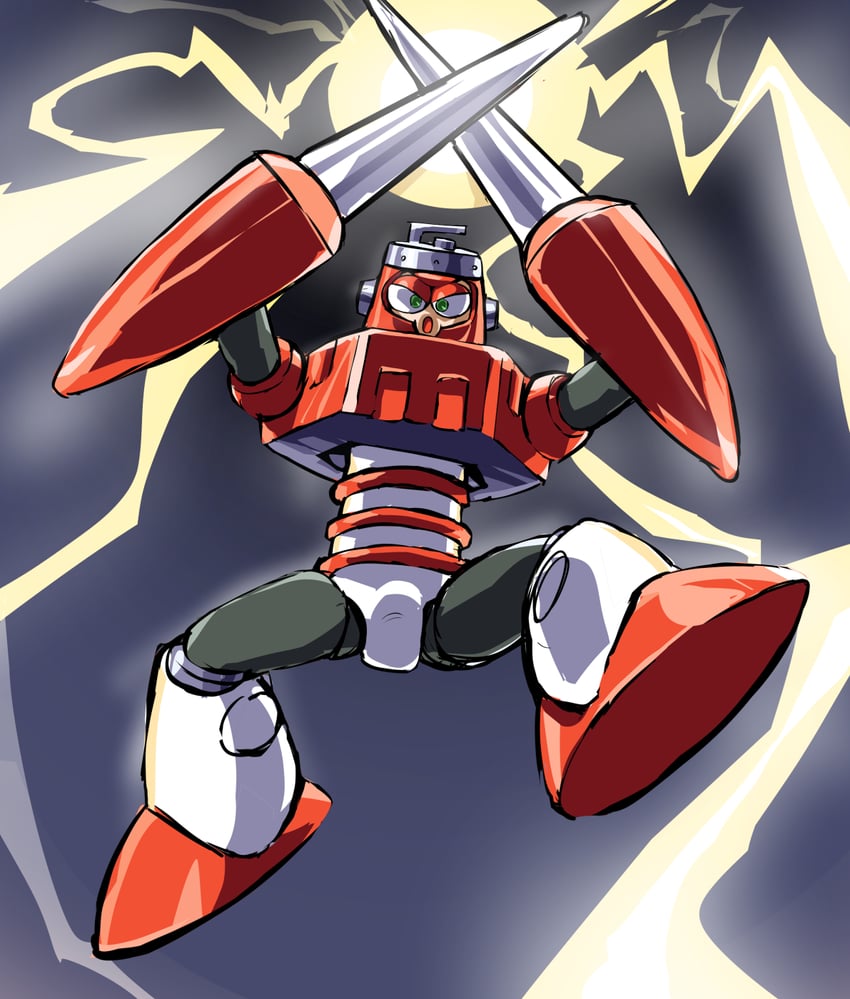 spark man (mega man and 1 more) drawn by mamesi_(suhk8583)