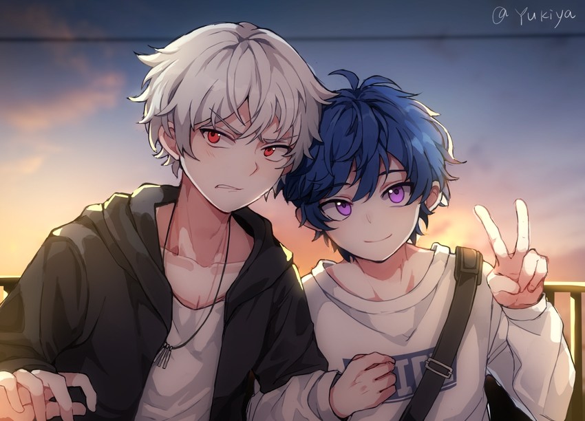 nanahoshi ren and asahi nayuta (from argonavis) drawn by yukiya_(8678277)