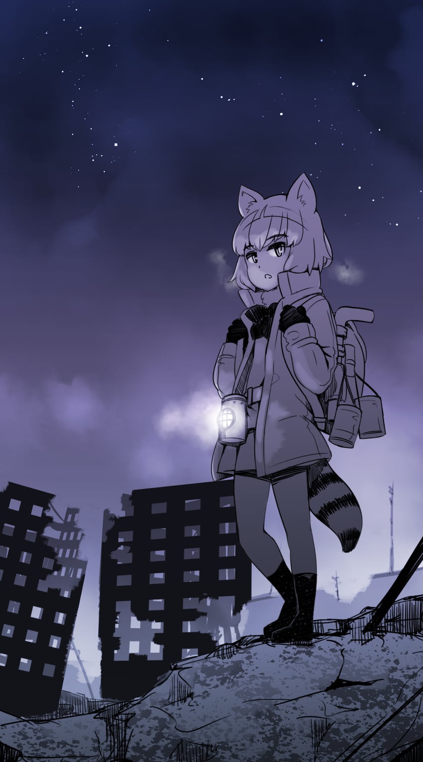 common raccoon (kemono friends and 1 more) drawn by abubu