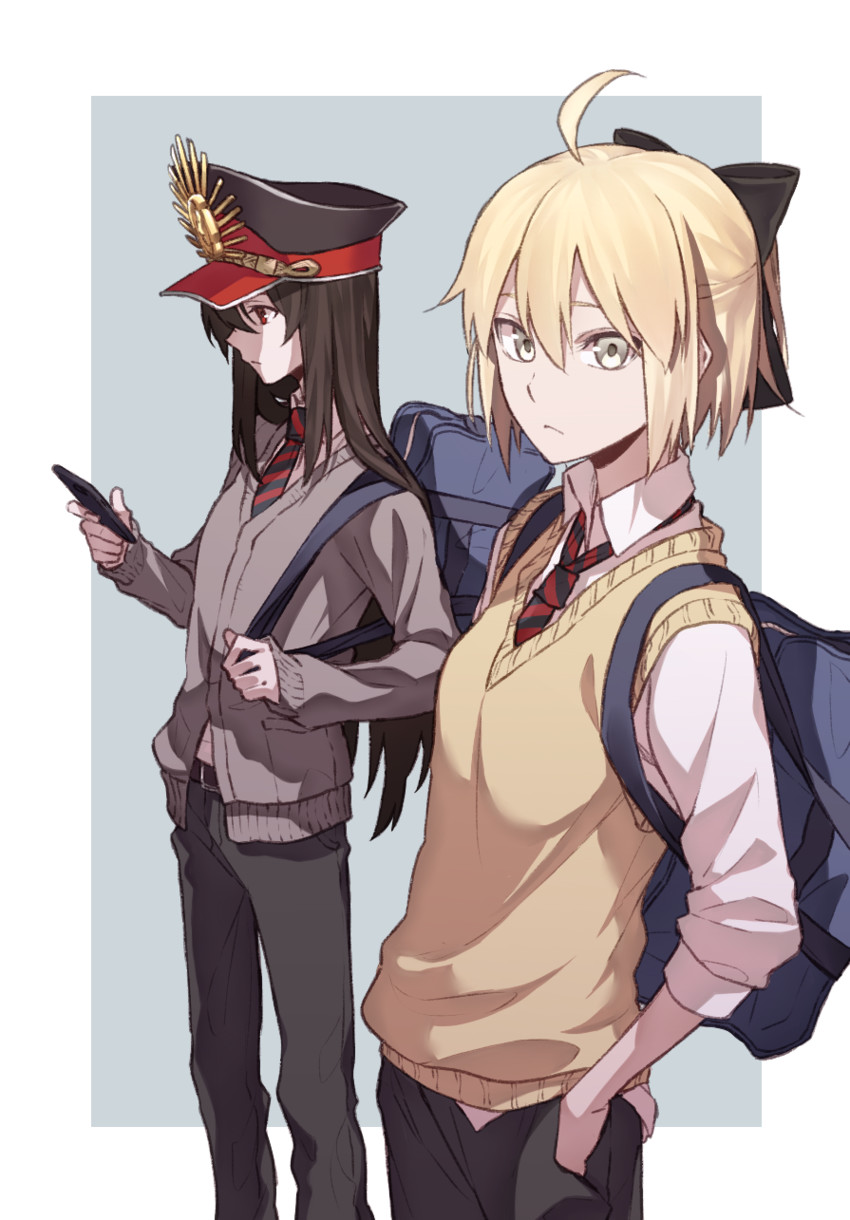 okita souji and oda nobunaga (fate and 1 more) drawn by kofunami_nana