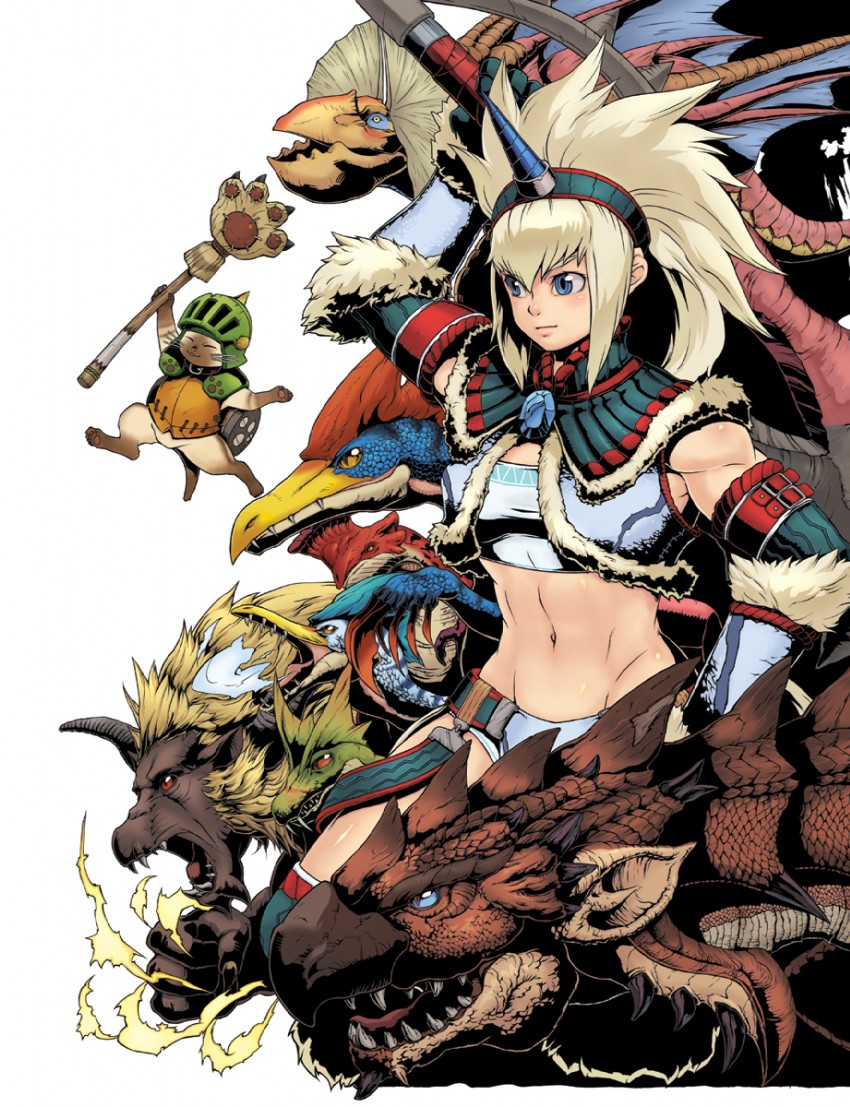 monster hunter, player palico, rathalos, rajang, yian kut-ku, and 4 more (monster hunter) drawn by torashiro_eiji