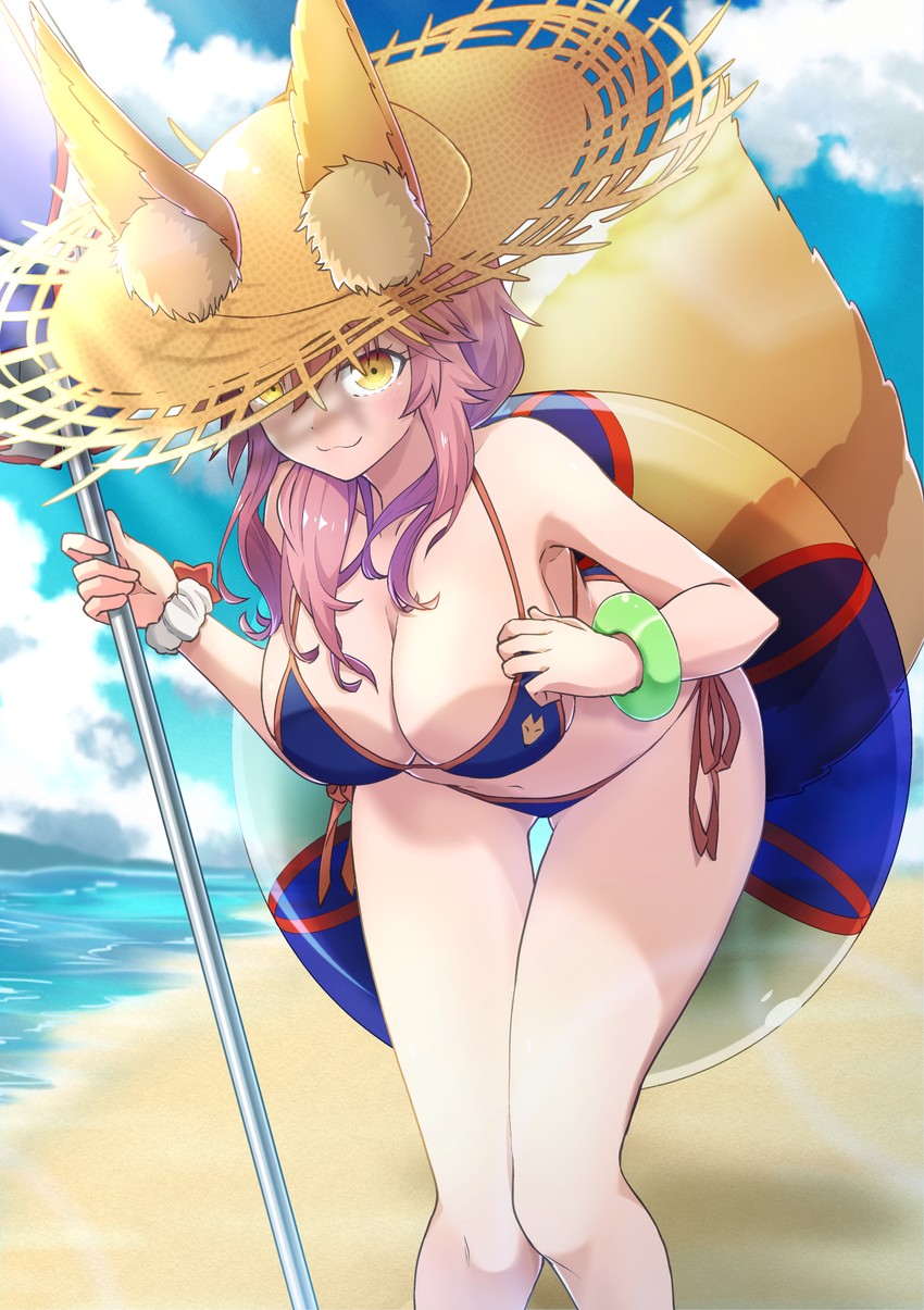 tamamo and tamamo no mae (fate and 3 more) drawn by azami_masurao
