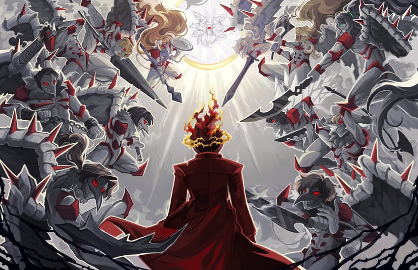 ishmael, don quixote, faust, sinclair, yi sang, and 10 more (project moon and 1 more) drawn by beanni