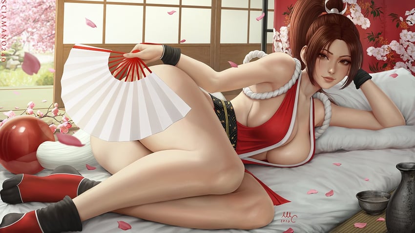 shiranui mai (the king of fighters and 1 more) drawn by sciamano240