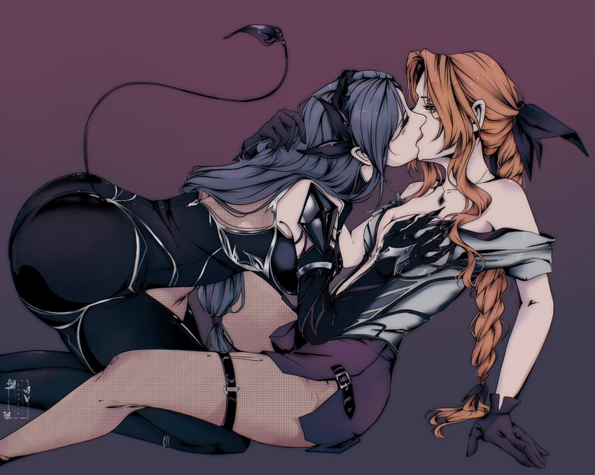 tifa lockhart and aerith gainsborough (final fantasy and 2 more) drawn by shanlieart