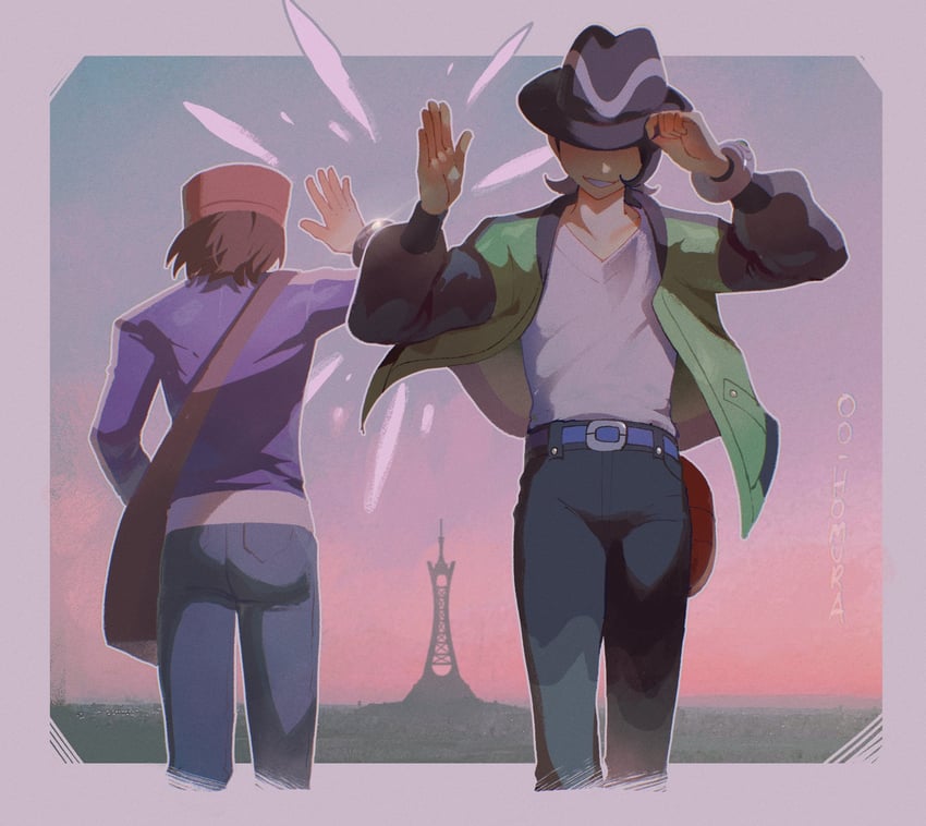 calem and paxton (pokemon and 2 more) drawn by nyantcha