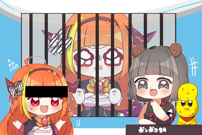 kiryu coco, ponpoko, and peanuts-kun (hololive and 1 more) drawn by 0725akaba