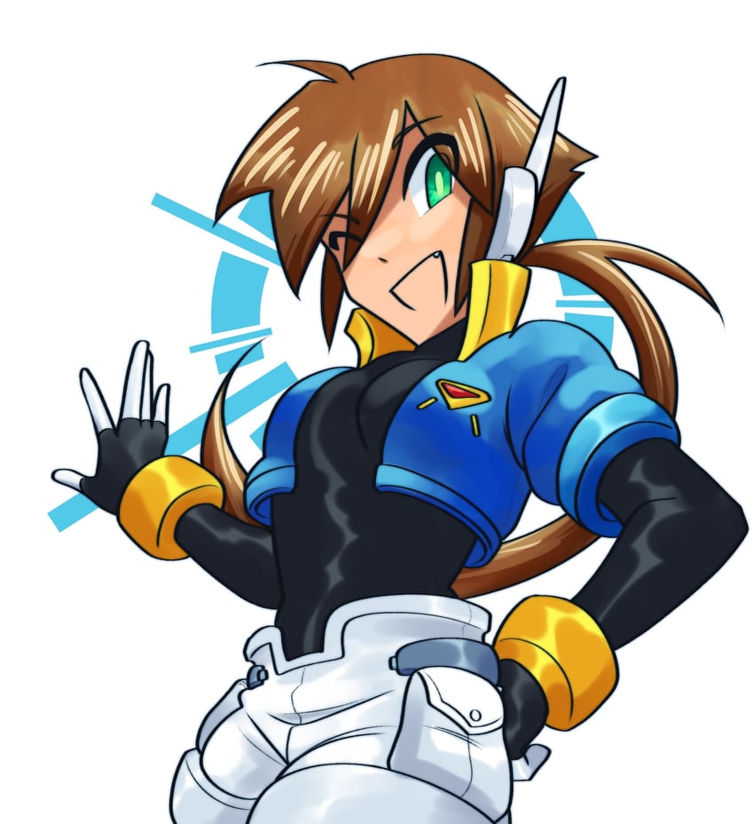 aile (mega man and 2 more) drawn by cyb3r_pegasus