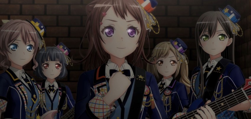 ichigaya arisa, toyama kasumi, hanazono tae, yamabuki saya, and ushigome rimi (bang dream!)