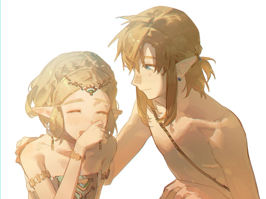 link and princess zelda (the legend of zelda and 1 more) drawn by tefco