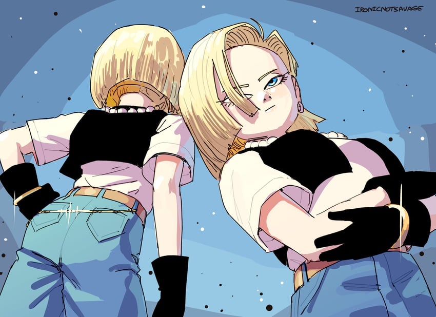 android 18 (dragon ball and 1 more) drawn by ironicnotsavage
