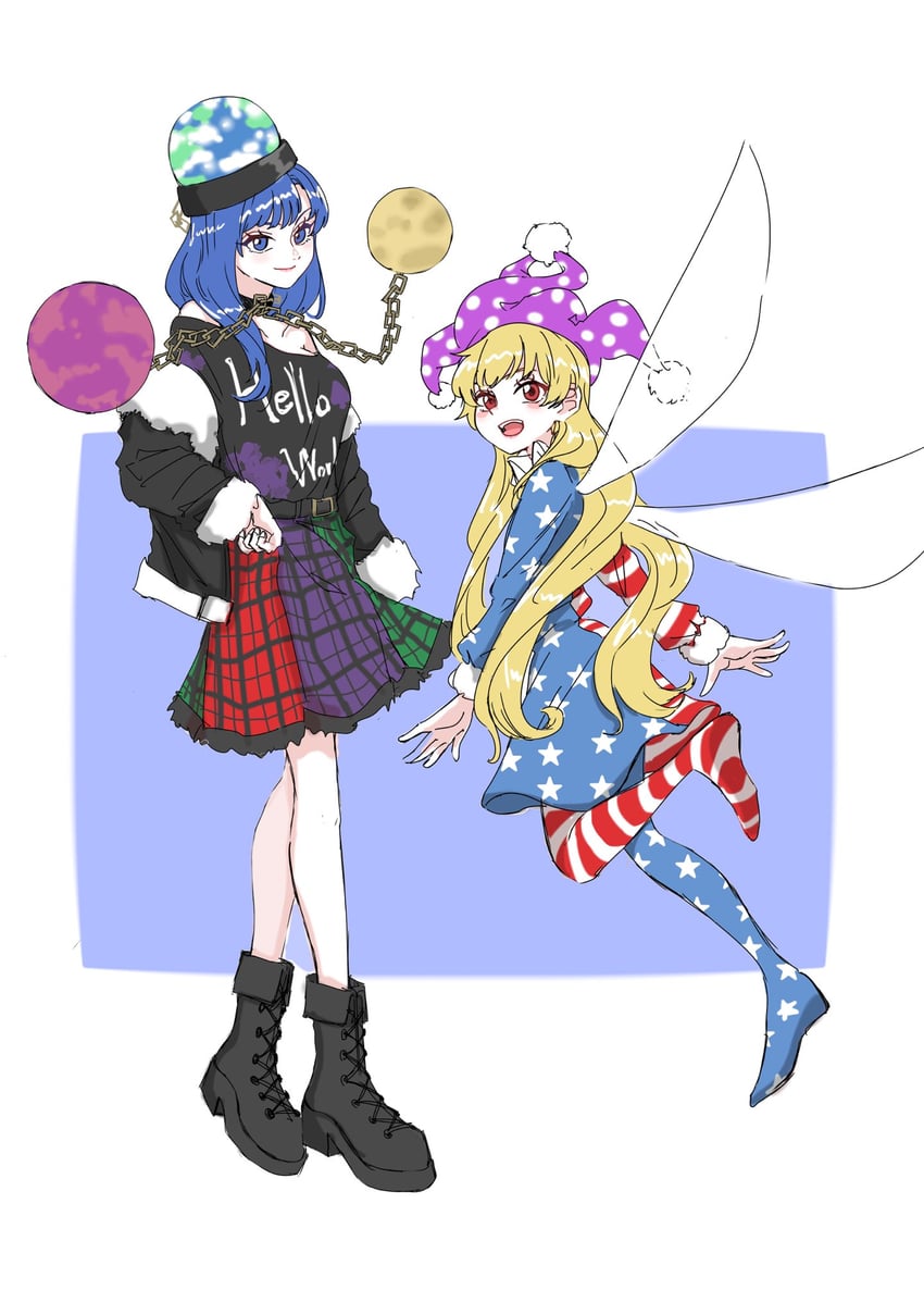 clownpiece and hecatia lapislazuli (touhou) drawn by majime_na_gakuinsei
