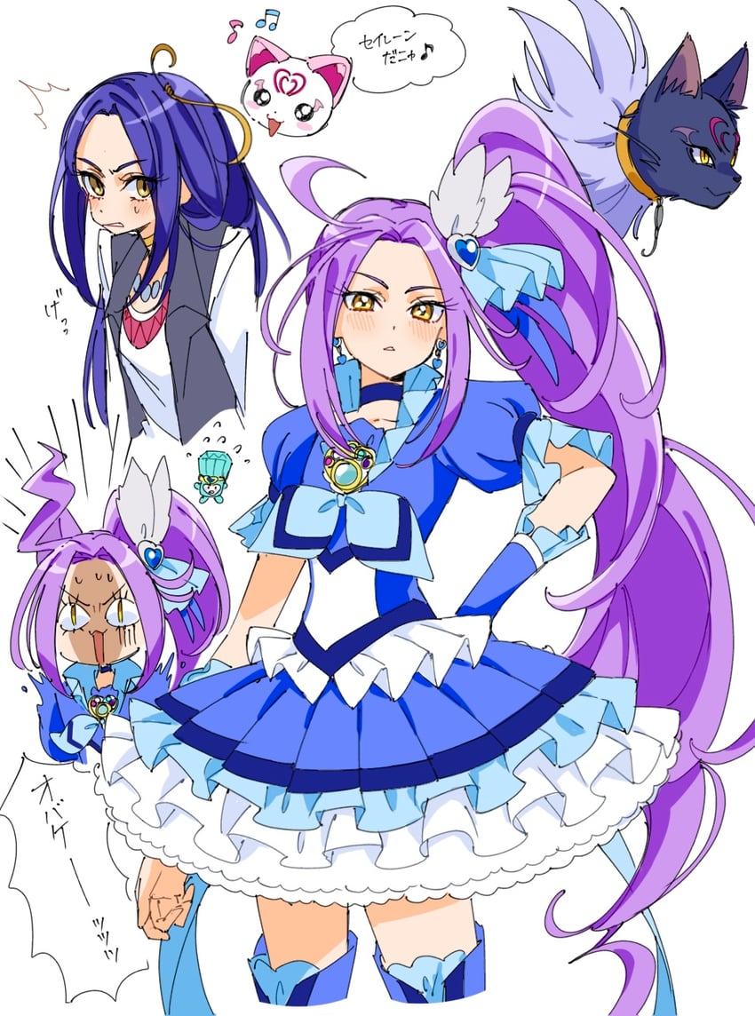 kurokawa eren, seiren, hummy, cure beat, and tiry (precure and 1 more) drawn by shirako_love