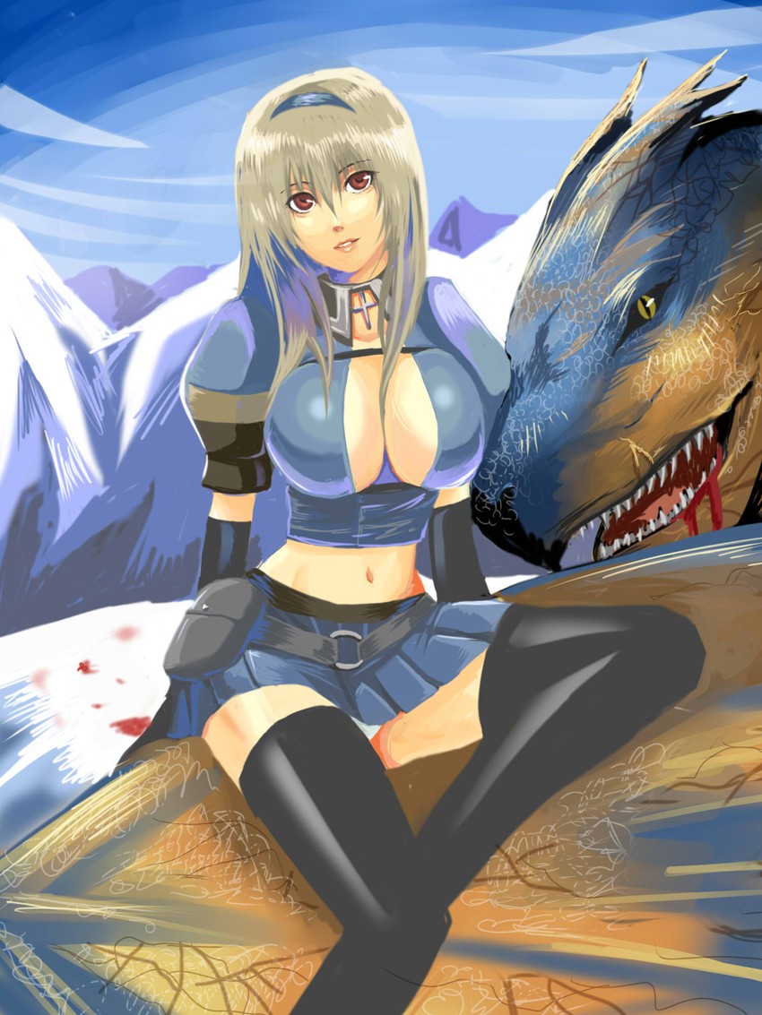 monster hunter and tigrex (monster hunter) drawn by nanami_kazusa