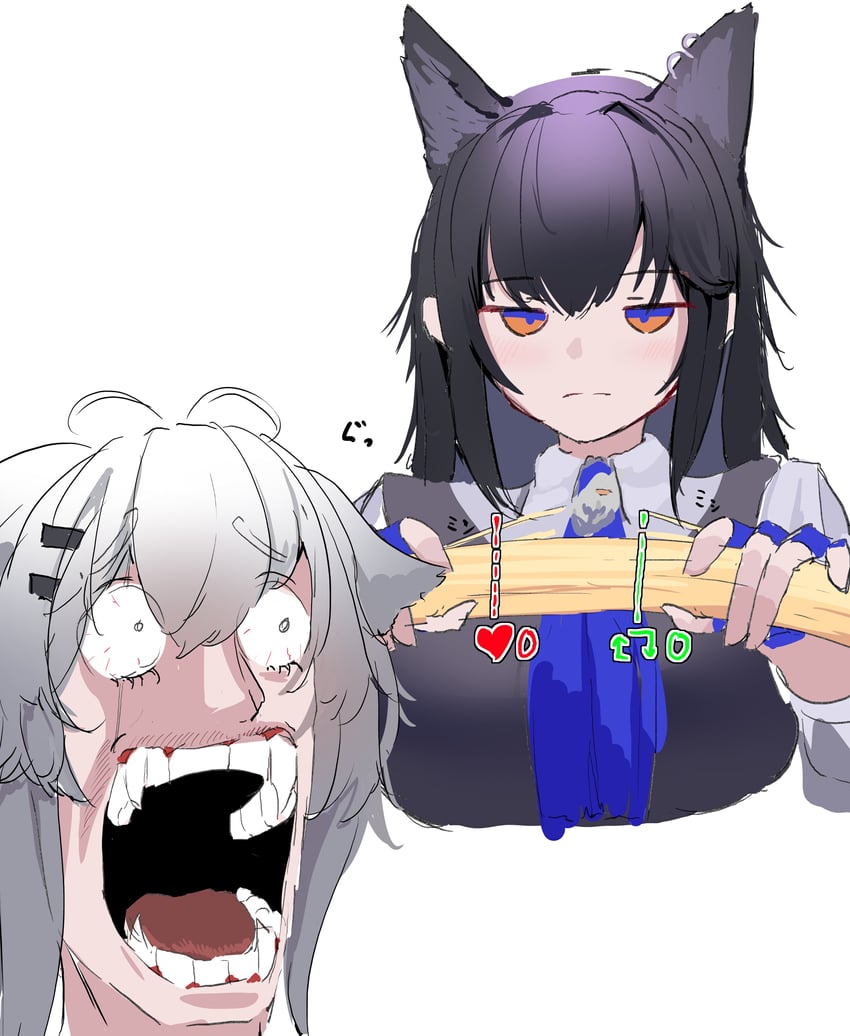 texas, lappland, and texas the omertosa (arknights) drawn by lycoris-fullbloom