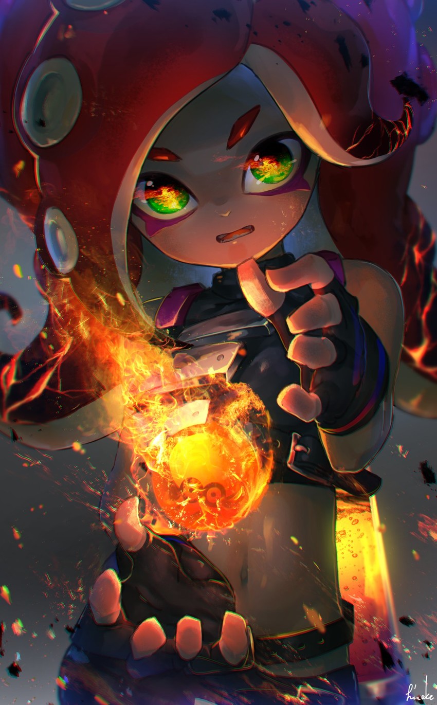 octoling player character and takozonesu (splatoon and 1 more) drawn by kashu_(hizake)