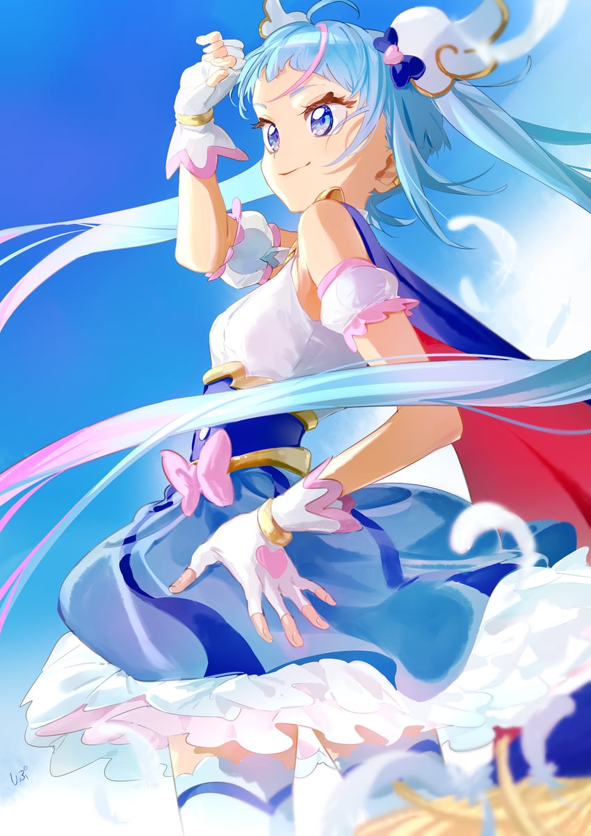 sora harewataru and cure sky (precure and 1 more) drawn by shipu_(gassyumaron)