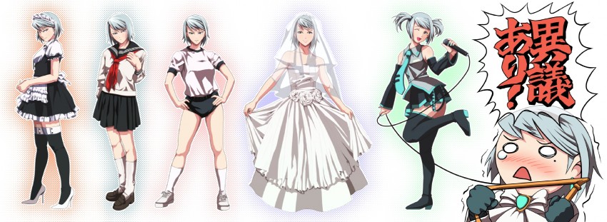 hatsune miku and franziska von karma (vocaloid and 1 more) drawn by tsukumo_(soar99)