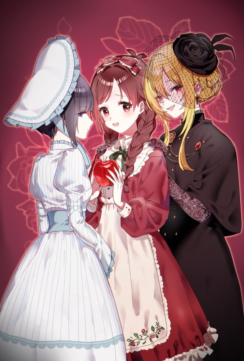 shirayuki chiyo, tsujino akari, and kurosaki chitose (idolmaster and 1 more) drawn by banirou