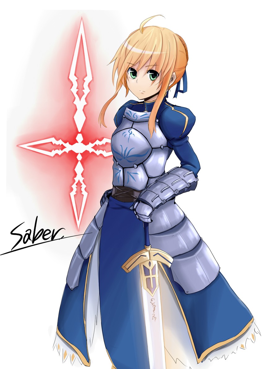 artoria pendragon and saber (fate and 1 more) drawn by togezou