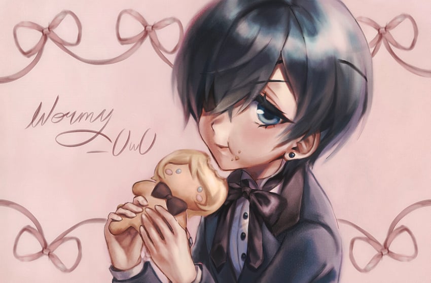 ciel phantomhive and alois trancy (kuroshitsuji) drawn by wormy_owo