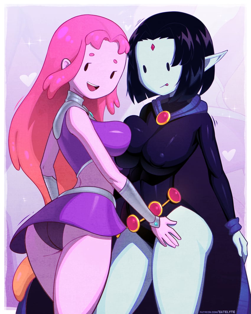raven, starfire, marceline abadeer, princess bonnibel bubblegum, and hynden walch (dc comics and 2 more) drawn by satelyte