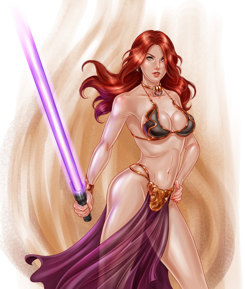 princess leia, huttslayer leia, and mara jade (star wars) drawn by kris&jen