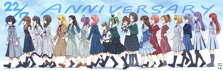 takigawa miu, maruyama akane, saito nicole, fujima sakura, sato reika, and 14 more (22/7) drawn by pizza_man