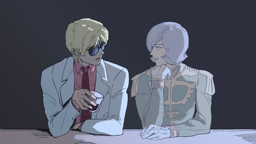 char aznable and garma zabi (gundam and 1 more) drawn by rrr_(airguitar)