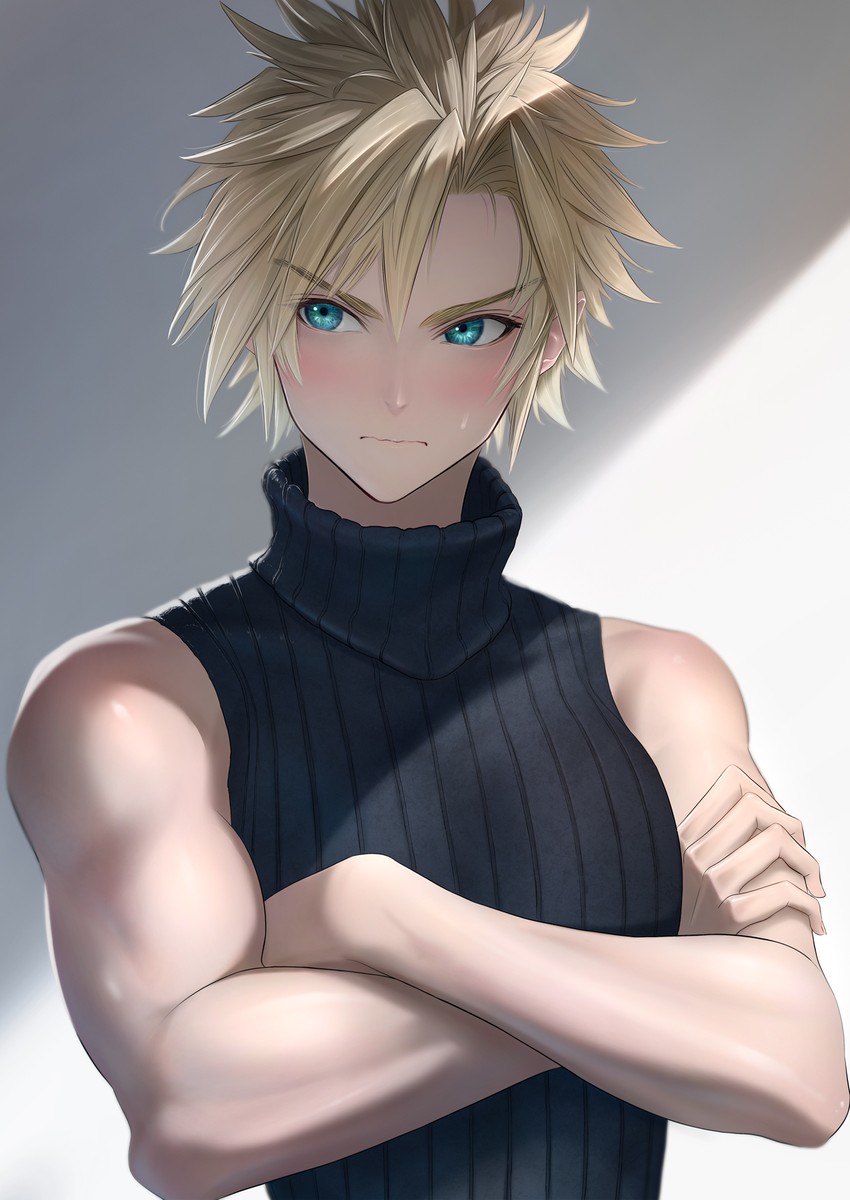 cloud strife (final fantasy and 2 more) drawn by imizu_(nitro_unknown)