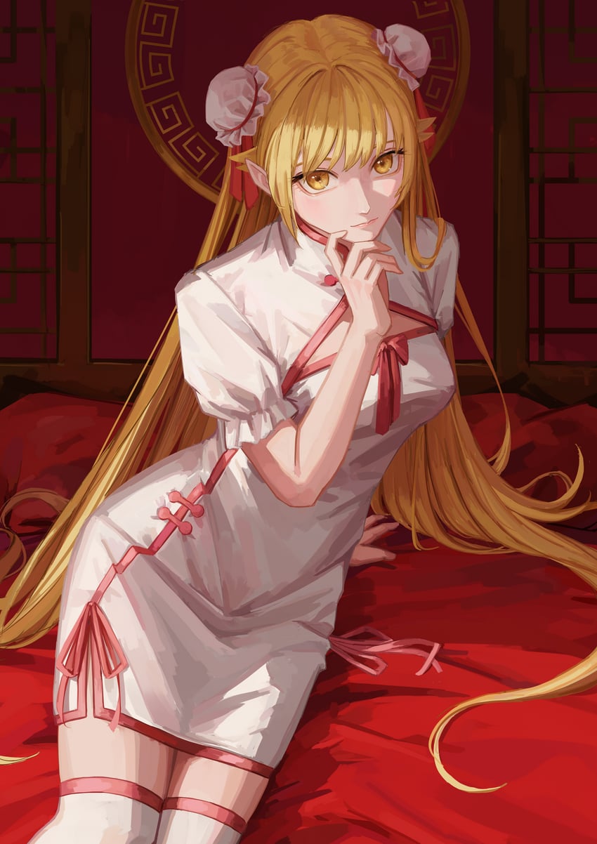 oshino shinobu and kiss-shot acerola-orion heart-under-blade (monogatari) drawn by nemo_ringo