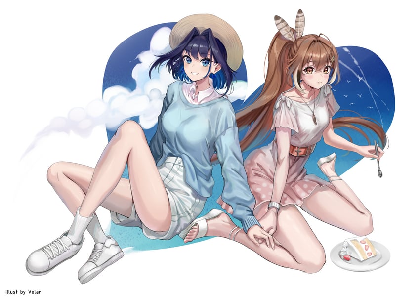 ouro kronii and nanashi mumei (hololive and 1 more) drawn by volar_uwu