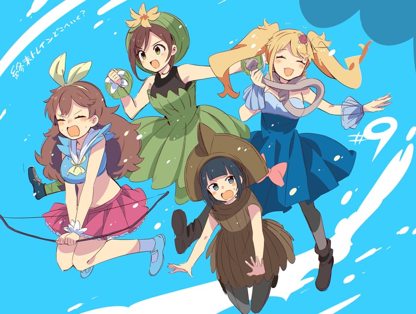 shinonome akira, chikura shizuru, kuga reimi, hoshi nadeshiko, and alice (shuumatsu train doko e iku?) drawn by namo_(goodbyetears)