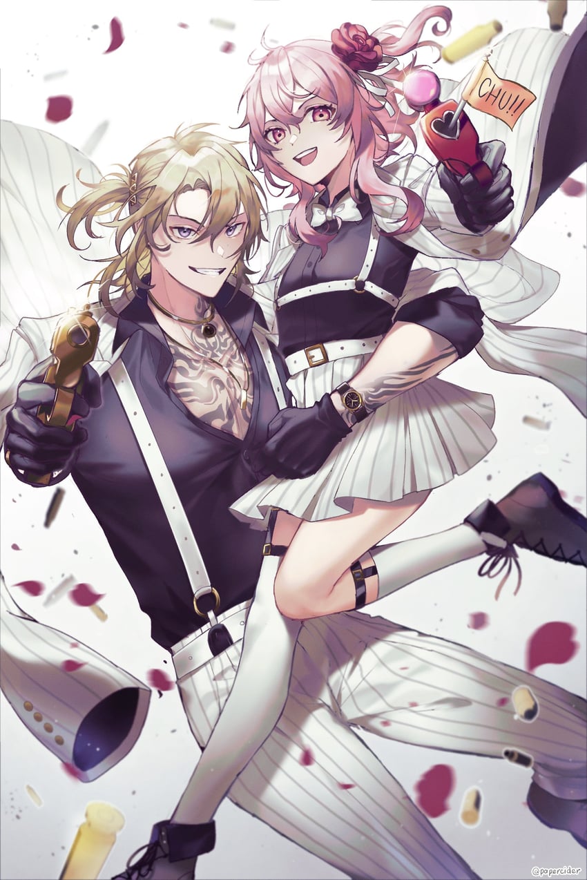 rosemi lovelock and luca kaneshiro (nijisanji and 1 more) drawn by papercider