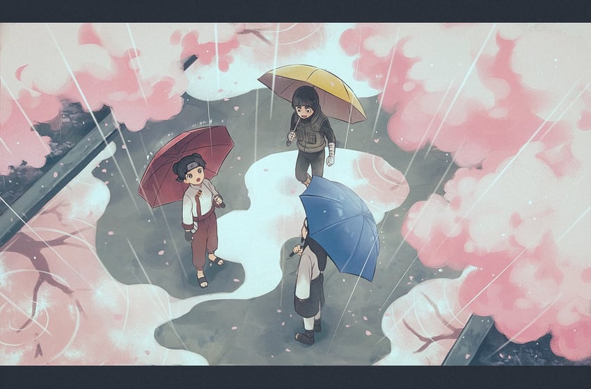tenten, rock lee, and hyuuga neji (naruto and 1 more) drawn by usao_(313131)