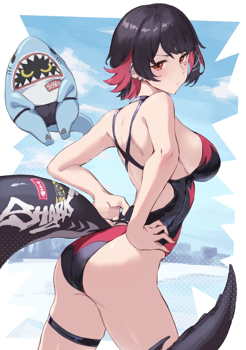 ellen joe and sharkboo (zenless zone zero) drawn by jojobirdz