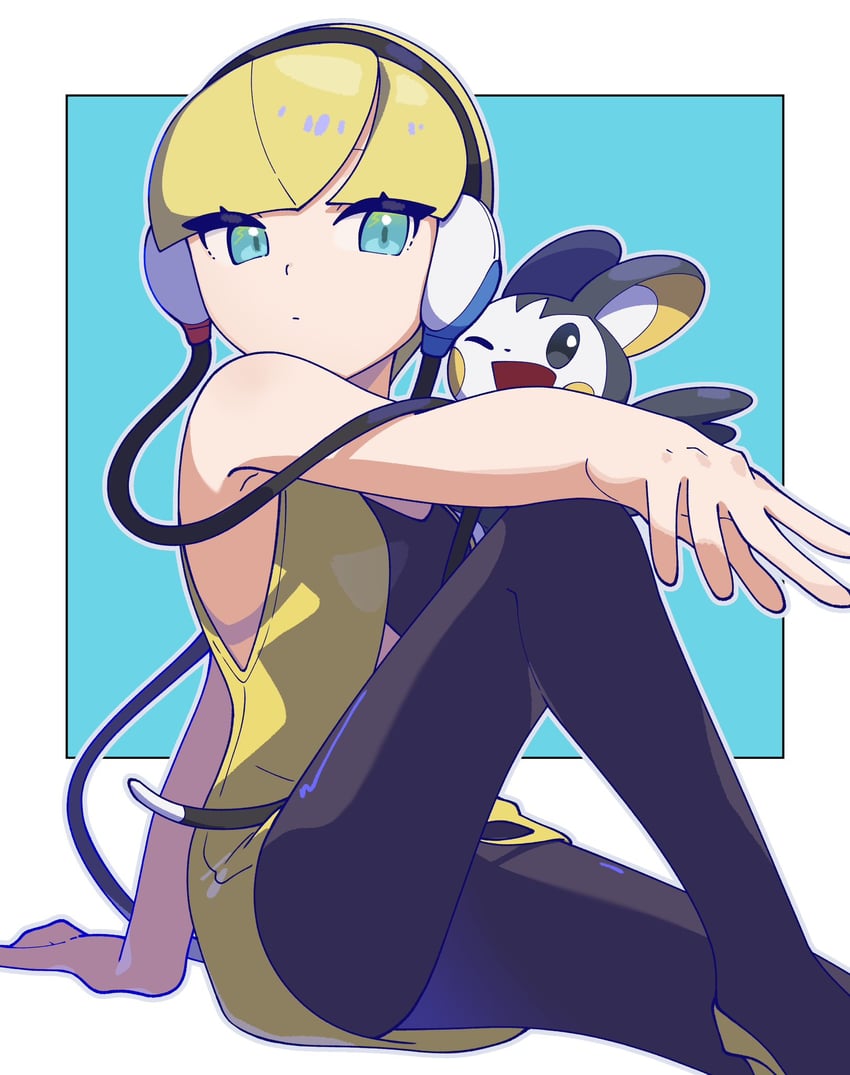 elesa and emolga (pokemon and 1 more) drawn by omochi_(omotimotittona3)