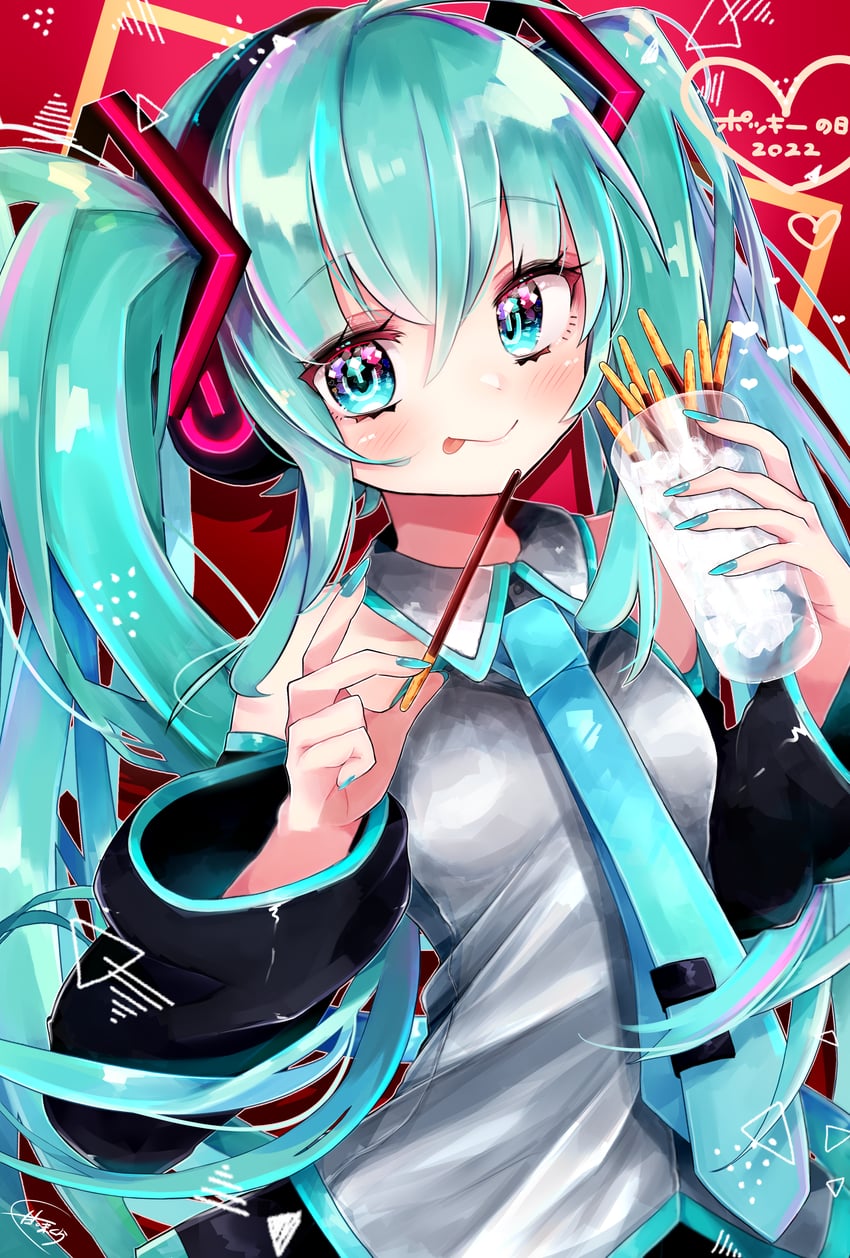 hatsune miku (vocaloid) drawn by koyubisennti