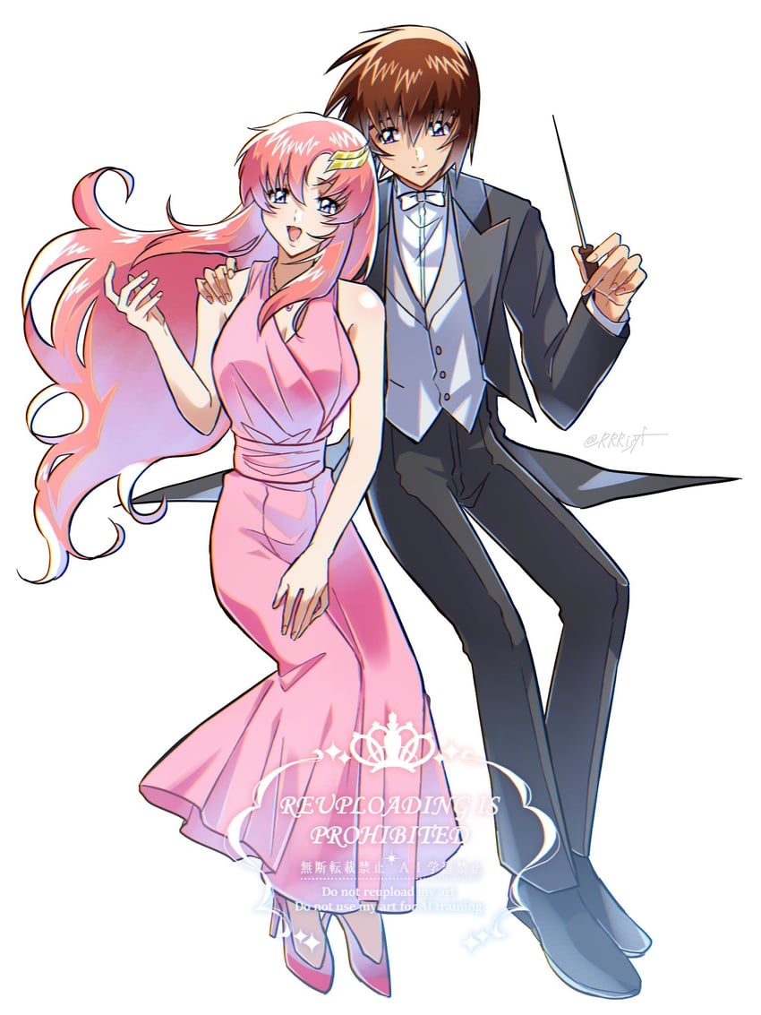 lacus clyne and kira yamato (gundam and 2 more) drawn by rrrisyf