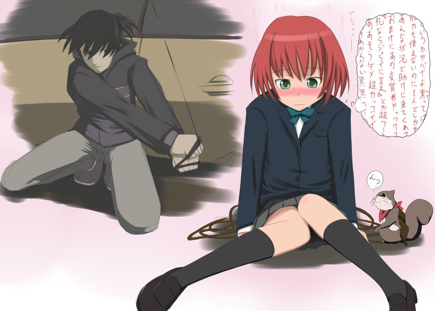 hei, suou pavlichenko, and petya (darker than black) drawn by mikepon_(ota_office)
