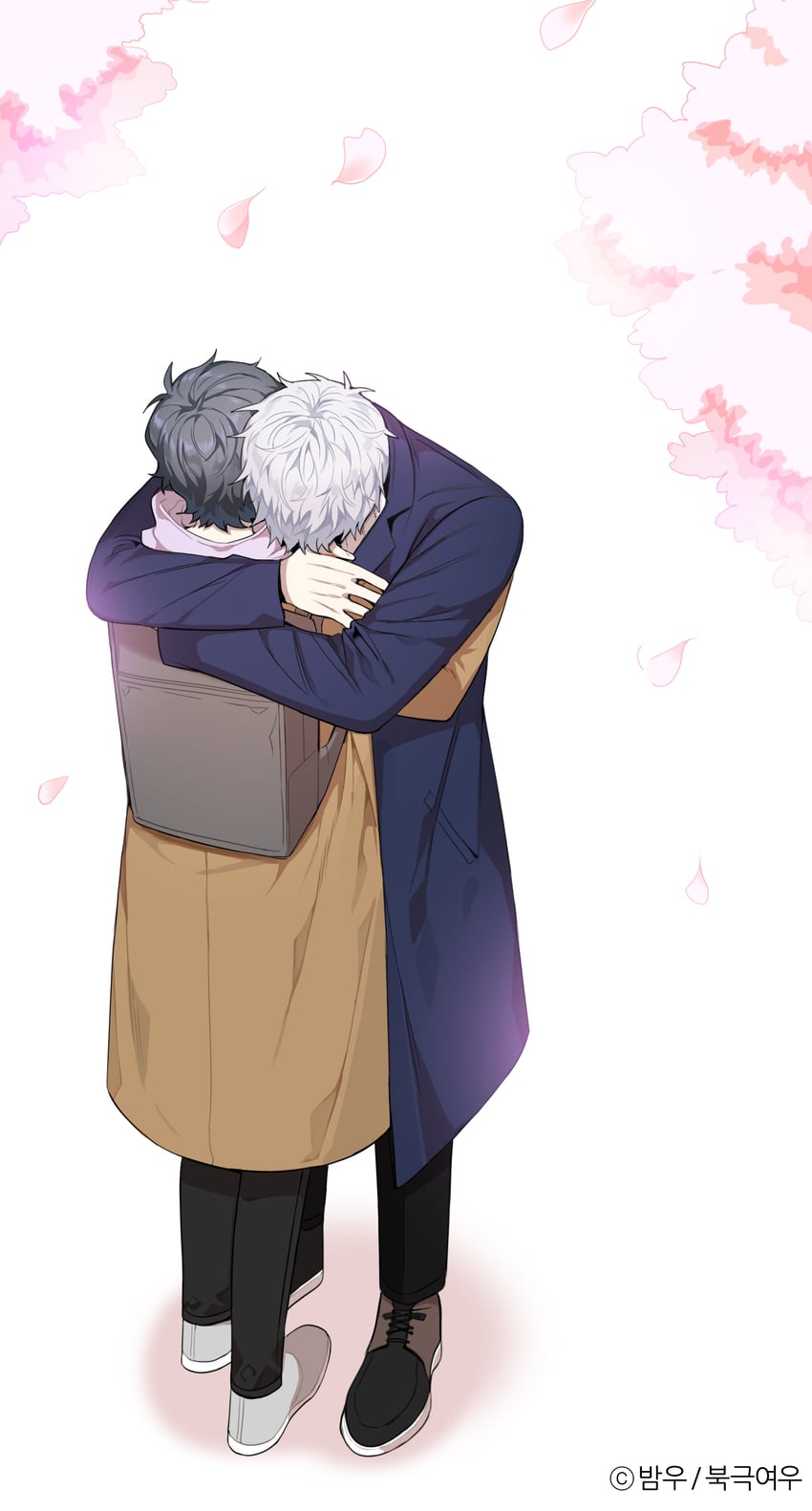 seo haebom and jo taesung (cherry blossoms after winter) drawn by bam_u