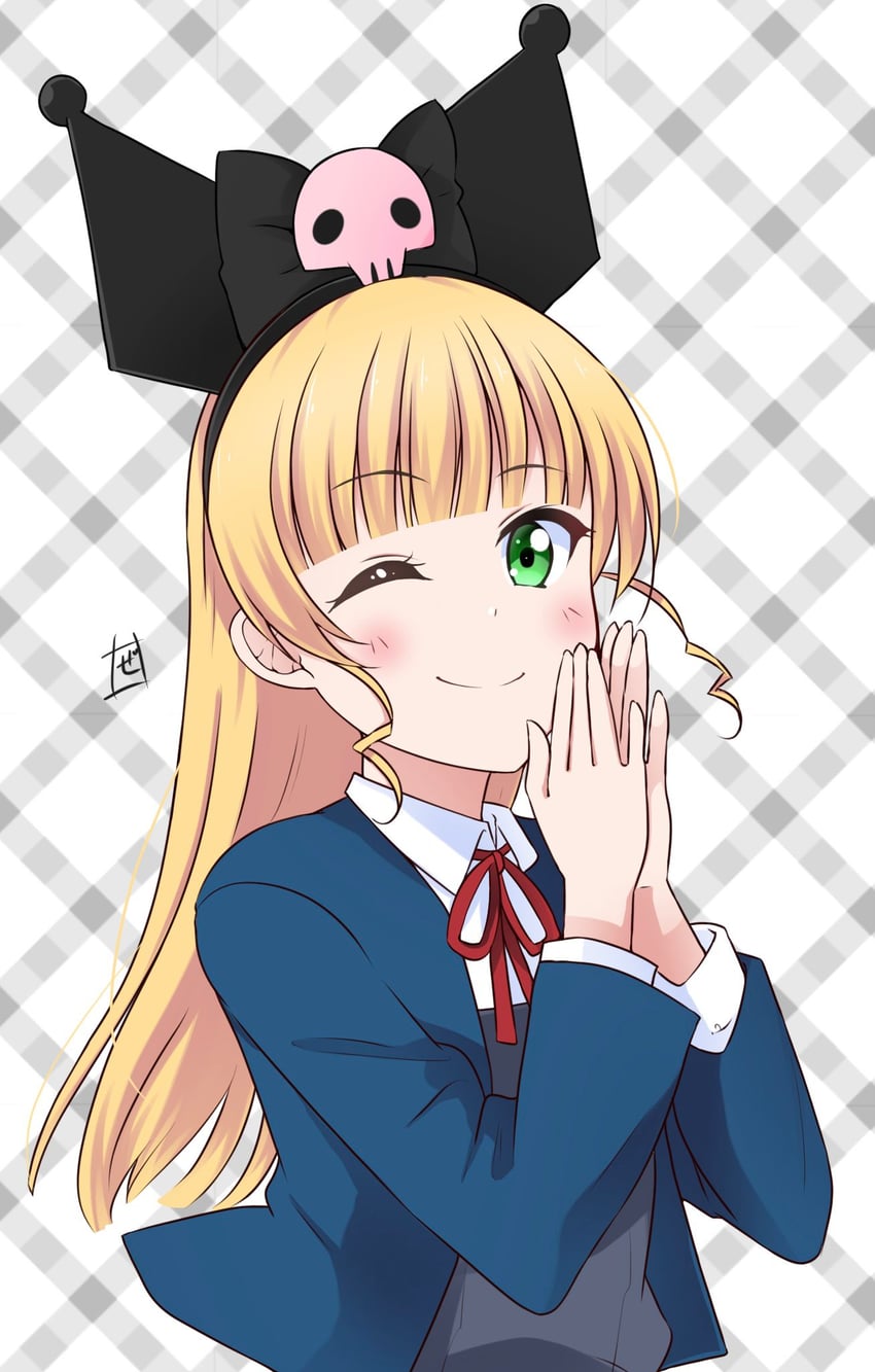 heanna sumire and kuromi (love live! and 3 more) drawn by zero-theme