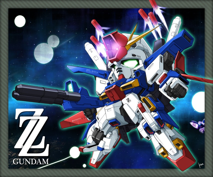 qubeley and zz gundam (gundam and 2 more) drawn by kaz_(kaz323)