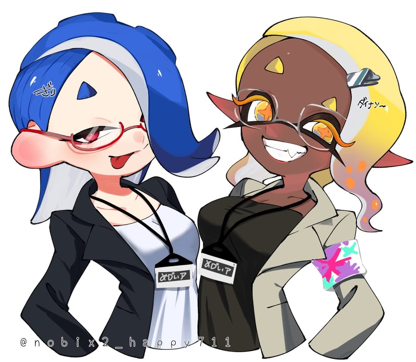 shiver and frye (splatoon and 1 more) drawn by nobix2_happy711