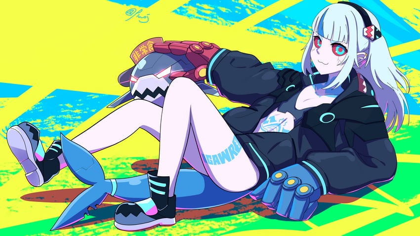 gawr gura and rebecca (hololive and 3 more) drawn by fiv_oj