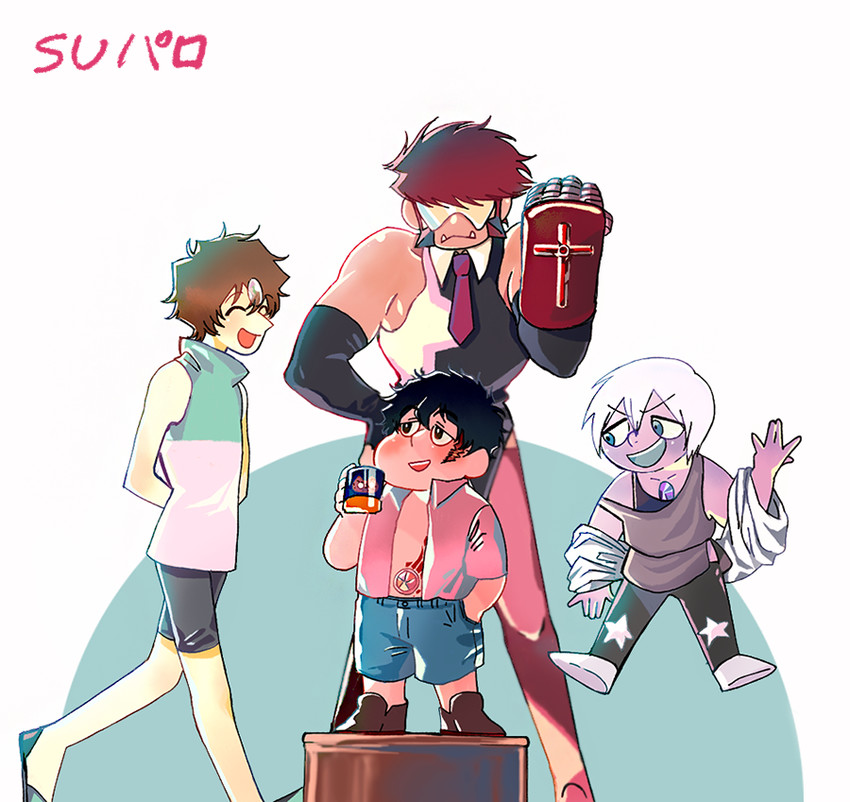 klaus von reinhertz, leonardo watch, pearl, steven quartz universe, zap renfro, and 3 more (steven universe and 1 more) drawn by mebu_(coconewnel)