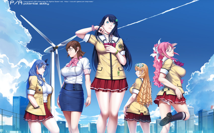 takajou yuna, mihara aika, ikazaki reia, daiunji eru, and kusukawa suzune (p/a ~potential ability~) drawn by sei_shoujo