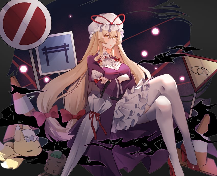 yakumo yukari, yakumo ran, and chen (touhou) drawn by no_noru
