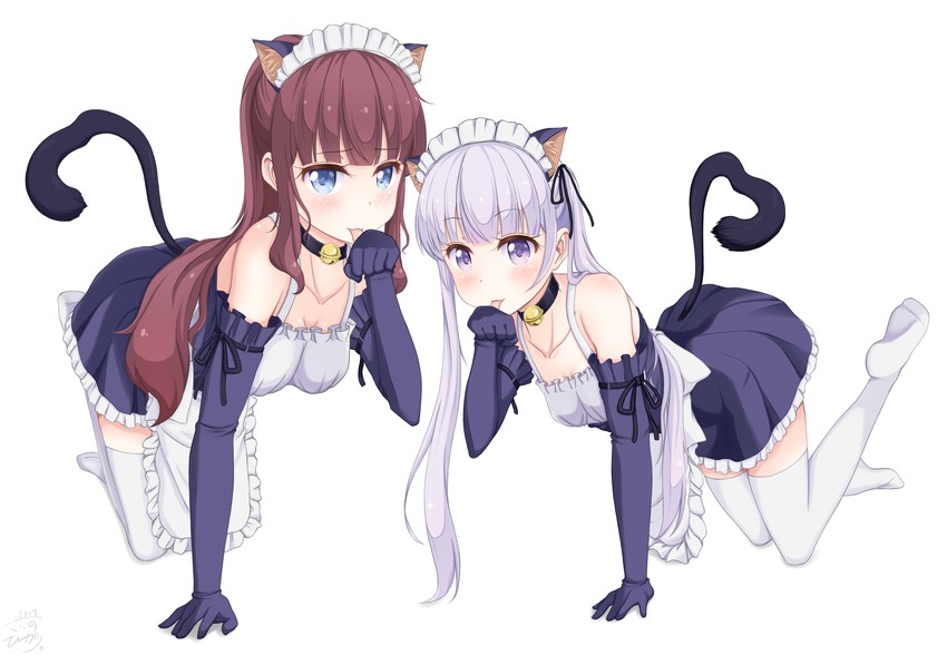 suzukaze aoba and takimoto hifumi (new game!) drawn by sainohikari