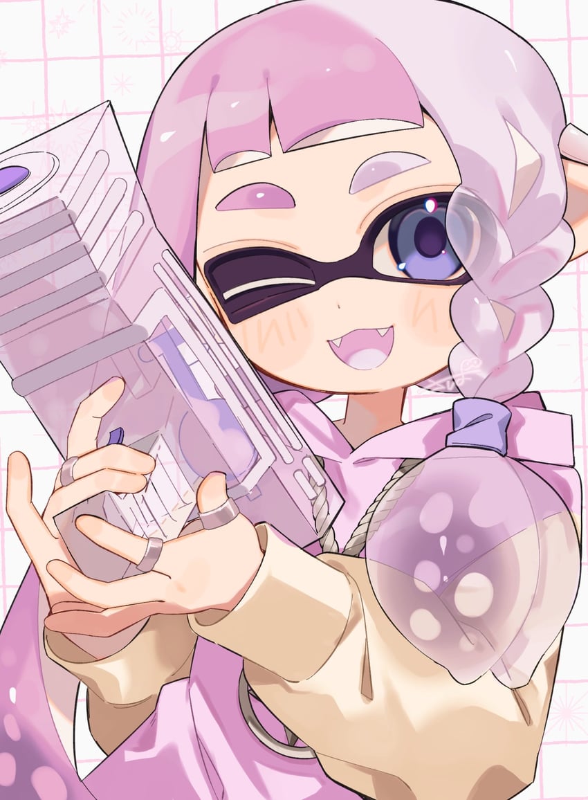 inkling player character and inkling girl (splatoon) drawn by sabata_saba